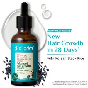 Pilgrim 3% Redensyl 4% Anagain Rosemary Korean Black Rice Advance Hair Growth Serum For Men & Women (50ml)